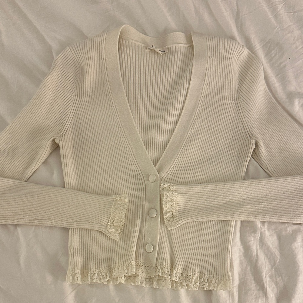 For Love & Lemons | Creamy White Cardigan Sweater